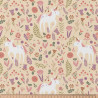 Bedruckte Baumwolle JOLICORN Weizen / Rosa